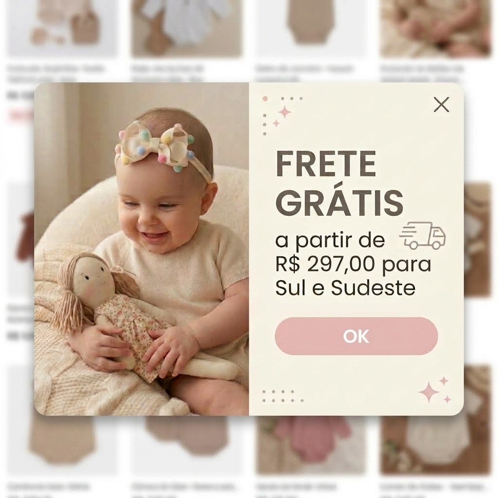 Frete grátis a partir de R$ 297,00 para Sul e Sudeste na Acessórios Love Love